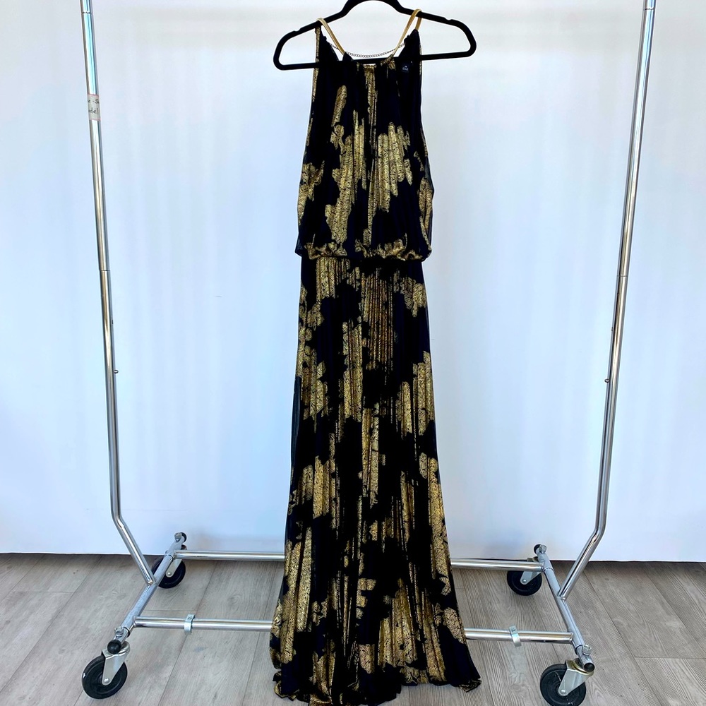 MSK Black and Gold Maxi Dress